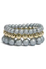 Moondust Grey & Gold Beaded Bracelet Set