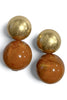 Take Me Back Brown Marble Ball Drop Earrings