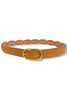 Lydia Brown and Gold Oval Accent Faux Suede Belt