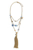 In The Sky Gold and Blue Tassel Necklace