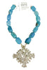 Made In The Deep South 1950s Brooch 1960s Blue Agate Necklace