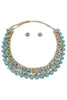Anya Aqua Glass Stone Layered Necklace