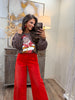 Queen Of Sparkles Cowboy Santa Brown Sweatshirt