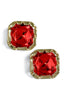 Enchanted Red Octagon Stud Earrings