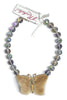 Made in the Deep South 1950s Mink Butterfly 1970s Crystal Beads Necklace