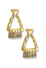 Hard Topics Gold Triangle & Bead Charm Earrings