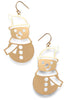 Snowy Man Earrings - Matte Gold