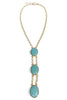 Setting Down Turquoise Oval Stone Y Necklace