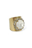 TOVA Jacci Matte White Adjustable Ring