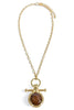 Made For You Brown Round Stone Chain Necklace