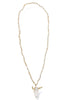 Go For It Beige Crystal Stone Bull Head Necklace