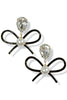 At Its Best Glass & Pearl Bow Earrings