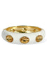 Willa White Enamel Oval Stone Station Hinged Bracelet