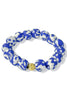 Devyn Blue & White Recycled Glass Bead Bracelet