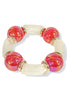 No More Trouble Red Ball and Tube Beaded Bracelet