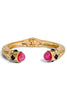 Shine Bright Fuchsia End Stone Cuff Bracelet