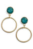Where Time Goes Teal Stone Ring Drop Earrings