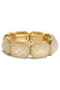 Next To Nothing Beige Octagon Faceted Beads Stretch Bracelet