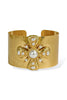 Aleah Cream and Gold Byzantine Cross Cuff Bracelet