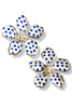 Matter Of Time Blue Polka Dot Flower Earrings
