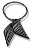 TWT® Alanna Black White Stripe Scarf Necklace