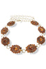 Stay With Me Brown and Gold Metal Concho Chain Belt