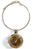 Make It New Brown Round Stone Choker Necklace