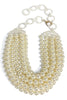 TWT® Laura Cream Smooth Bead 7 Strand Necklace