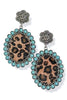 Anne Turquoise Leopard Western Earrings