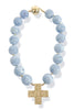 Make An Impact Blue and Gold Pendant Ball Bead Necklace
