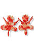 Missed Me Red Acrylic Wavy Flower Earrings