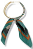 Maisey Teal Silk Scarf Wrapped Collar Necklace