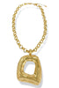 Melany Vintage Gold Geometric Square Pendant  Necklace