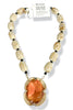 Made In The Deep South 1950s Brooch 1960s Hand Painted Ceramic Bead Necklace