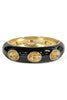 Willa Black Enamel Oval Stone Station Hinged Bracelet