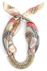 Giving Hints Ivory and Pink Curved Bar Scarf Necklace