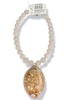 Made In The Deep South 1960s Mappa Cowrie Shell 1950s Rose Quartz Necklace