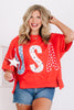Polka Dot USA Red Short Sleeve Top