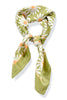 Rosalie Green Flower Silky Scarf