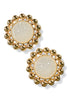 Must Be True Ivory and Gold Dome and Stud Earrings