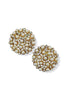Back Together Cream and Gold Round Earrings