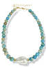 The Kamryn Luxe Turquoise Sea Gemstone Baroque Pearl Necklace