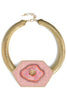 Bring It Back Pink and Gold Omega Choker Necklace