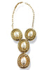 Going Along Cream and Gold Y Necklace