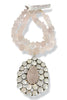 Made In The Deep South 1970s Rose Quartz & Pearl 1960s Rose Quartz Necklace