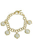 Through The Doors Cream and Gold Charm Bracelet