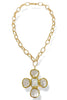 Virtue Harlow Pearl Clover Cross Chain Necklace