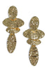 Taking Action Gold Hammer Oval Drop Earrings