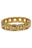 Lesson Learned Topaz and Gold Square Stone Stretch Bracelet