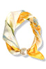 Peaceful Feeling Yellow Floral Pearl Scarf Necklace